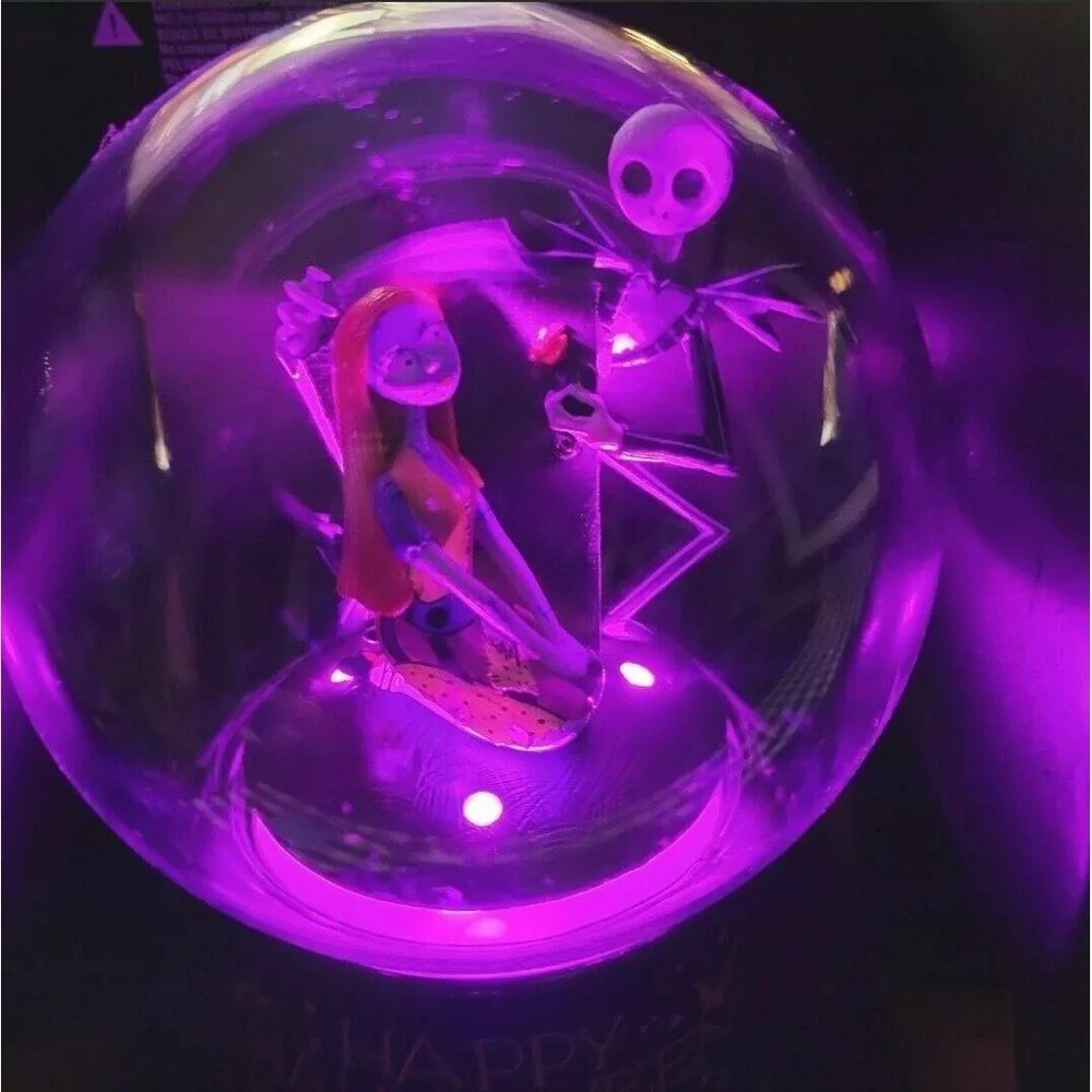 Disney Jack & Sally Halloween Town Musical Light-Up Globe New